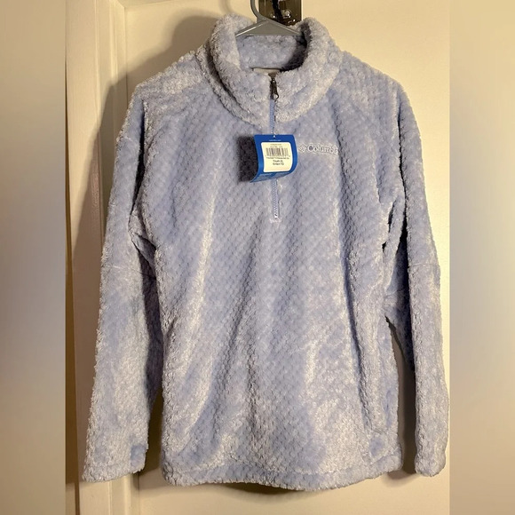 NWT Columbia Fire Side II Sherpa 1/2 Zip Blue Girls Extra Large - Picture 1 of 9